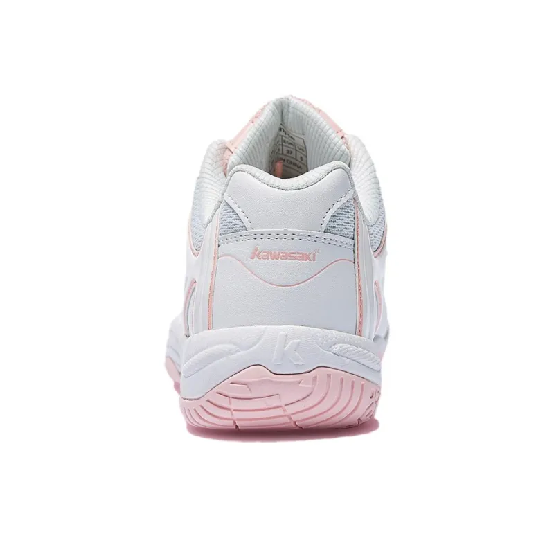 Kawasaki Wind chasing Series Cushioned Wear Resistant Breathable Coverage Low Top Badminton Shoes Unisex Pink White-2