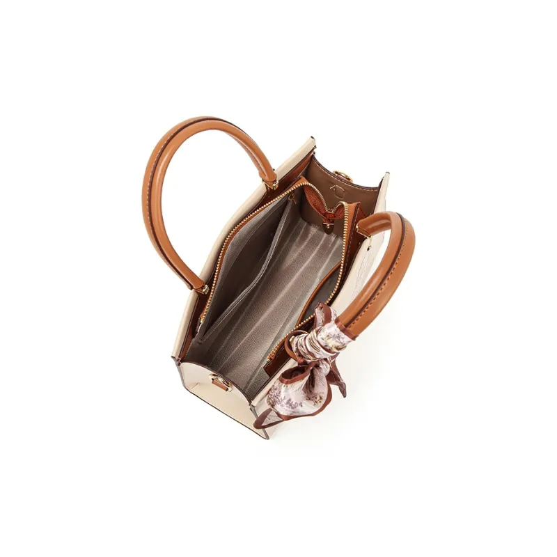 PAYOT Microfiber Synthetic Leather Shoulder Bag Crossbody Bag Handbag Regular Women's Beige Apricot/Burgundy-4