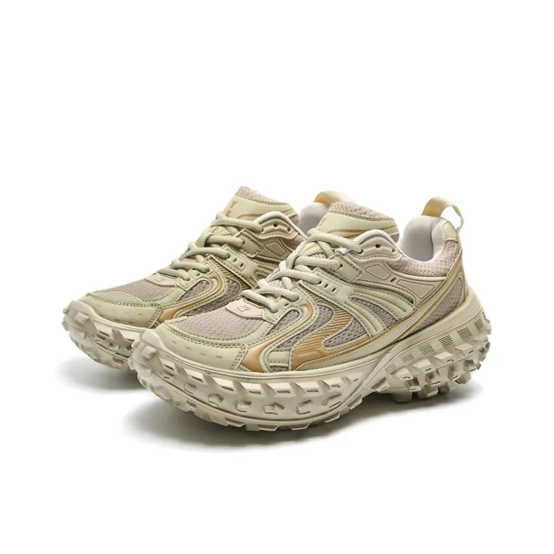 ORD Anti-Slip Wear-Resistant Breathable Lightweight Height Increasing Low-Top Chunky Sneakers Unisex Brown-2
