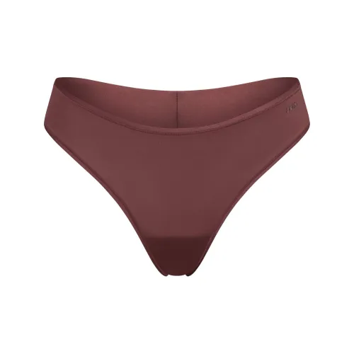 SKIMS FW24 SHINE FOUNDATIONS THONG Underpants Women's 1 Pack Garnet/Stone Fruit Red