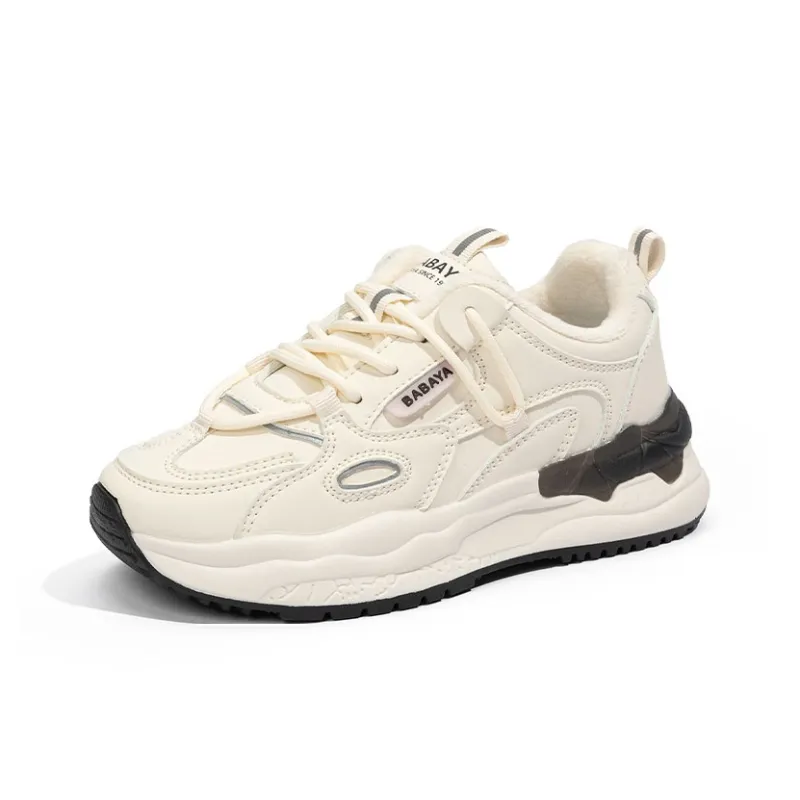 BABAYA KIDS Anti Slip And Wear Resistant Warm Low Top Casual Shoes Women's White-1