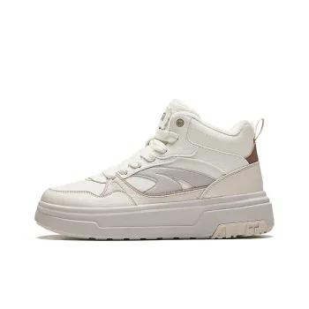 Anta Sponge Cake Warm Wear Resistant Lightweight High Top Skateboard Shoes Women's White Gray