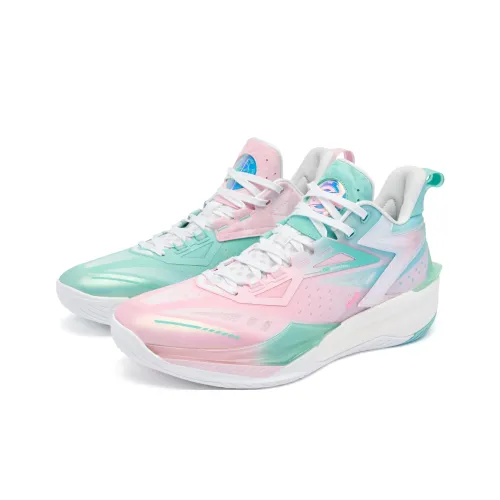 QIAODAN Phantom 6 ELITE Basketball Shoes Men Mid Top Jordan White Lake Blue