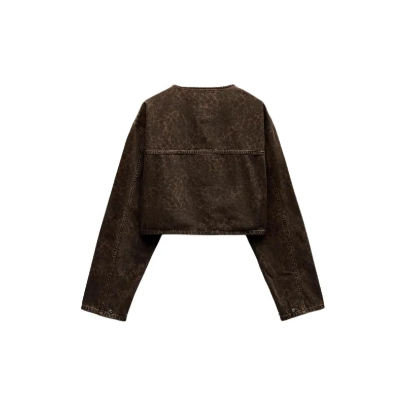 ZARA Trf Denim Jacket Women's Brown-1
