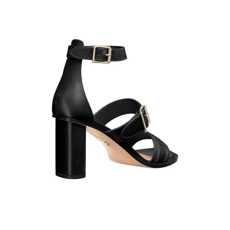 DIOR Dway Strap Sandals 8cm Women's Black-3