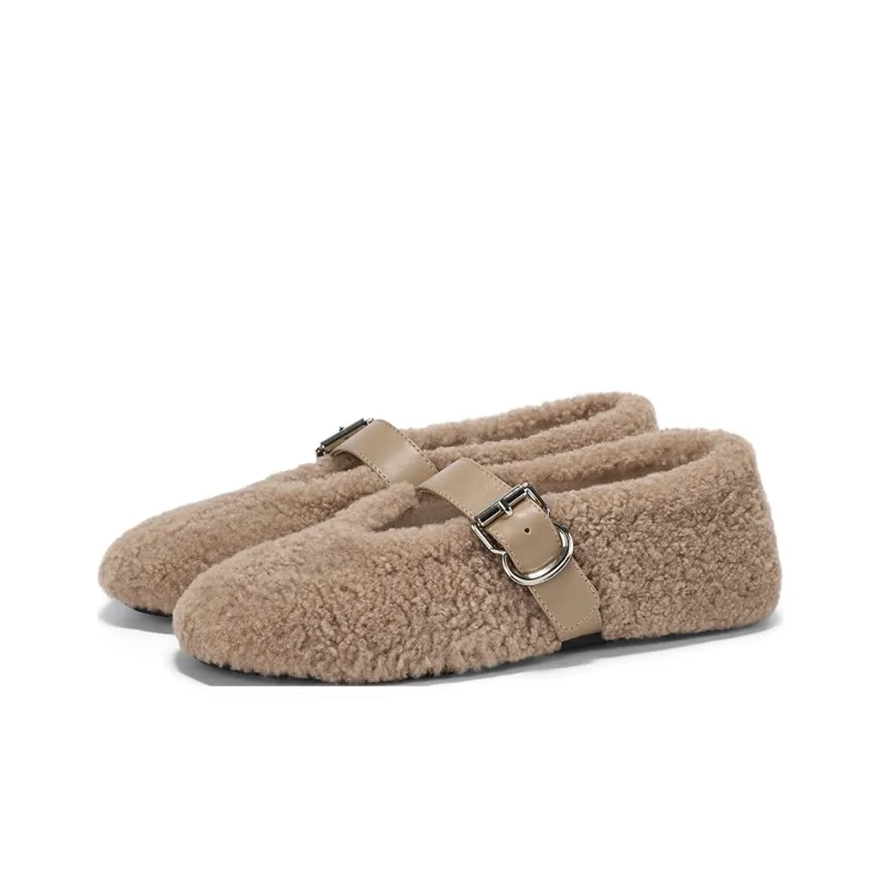 GG-CC French Fleece-Lined Socks Casual Single Shoes 1.5cm Women's-6