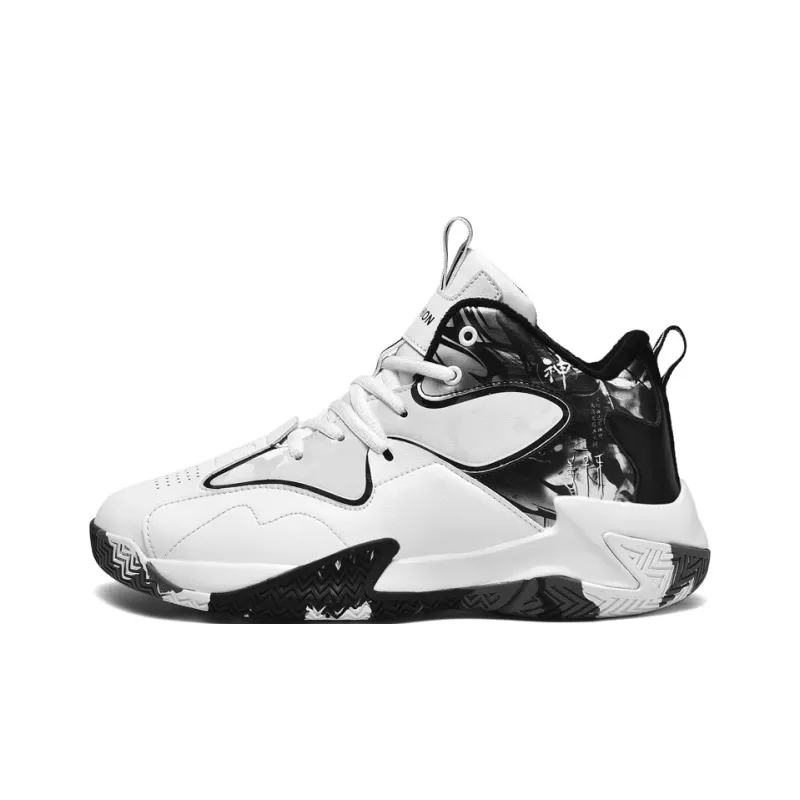 Black tailed Deer Thermal Cushioning Abrasion Resistant Slip Resistant High Top Basketball Shoes Unisex-24