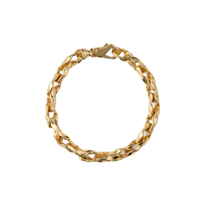 EMANUELE BICOCCHI Gold-plated Hammered Chain Bracelet-0