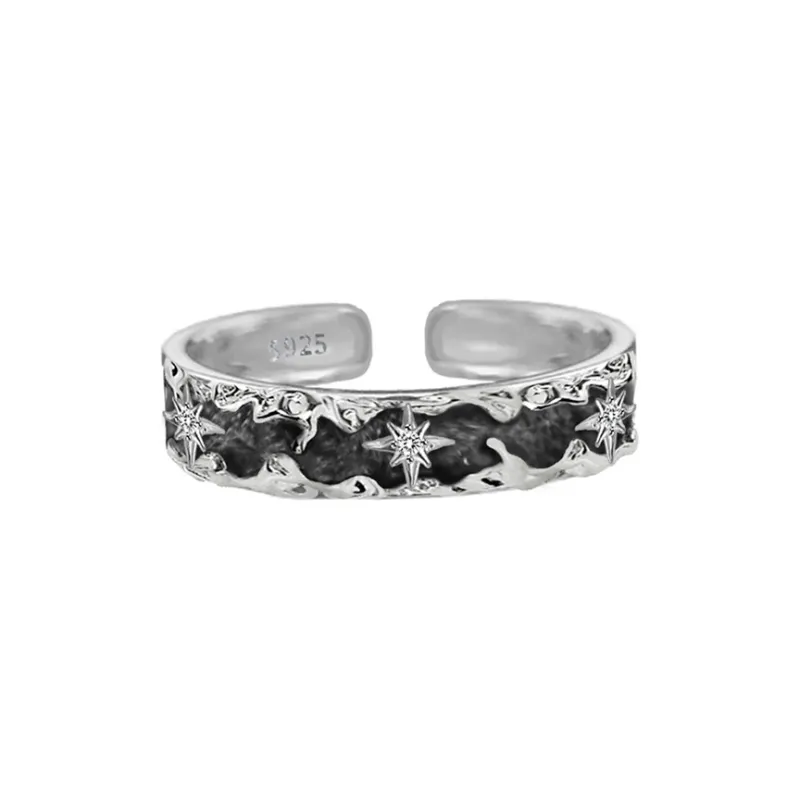 Masw 925 Sterling Silver Delicate Versatile Ring Niche Advanced Minimalist Ring Unisex-4