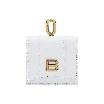 Balenciaga Hourglass Soft Textured Cow Leather Earphone Case Women's White