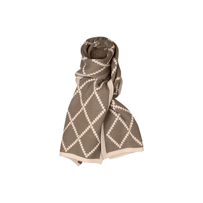 PALBAS Polyester Knit Scarves Unisex Red-9