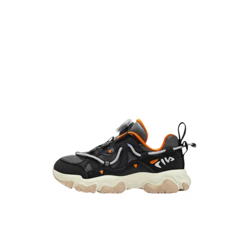 FILA KIDS BOA Slip Resistant Shock Absorbers Low Top Kids' Running Shoes Black Gray Children Aged 3 7 Years Old