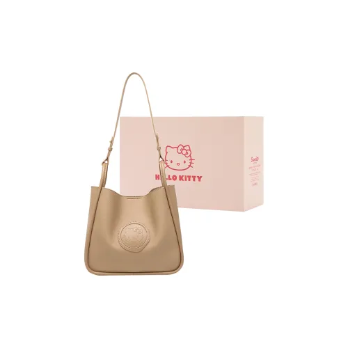 Sanrio Hello Kitty Synthetic Leather Shoulder Bag, Crossbody Bag, Bucket Bag Regular Women's Brown