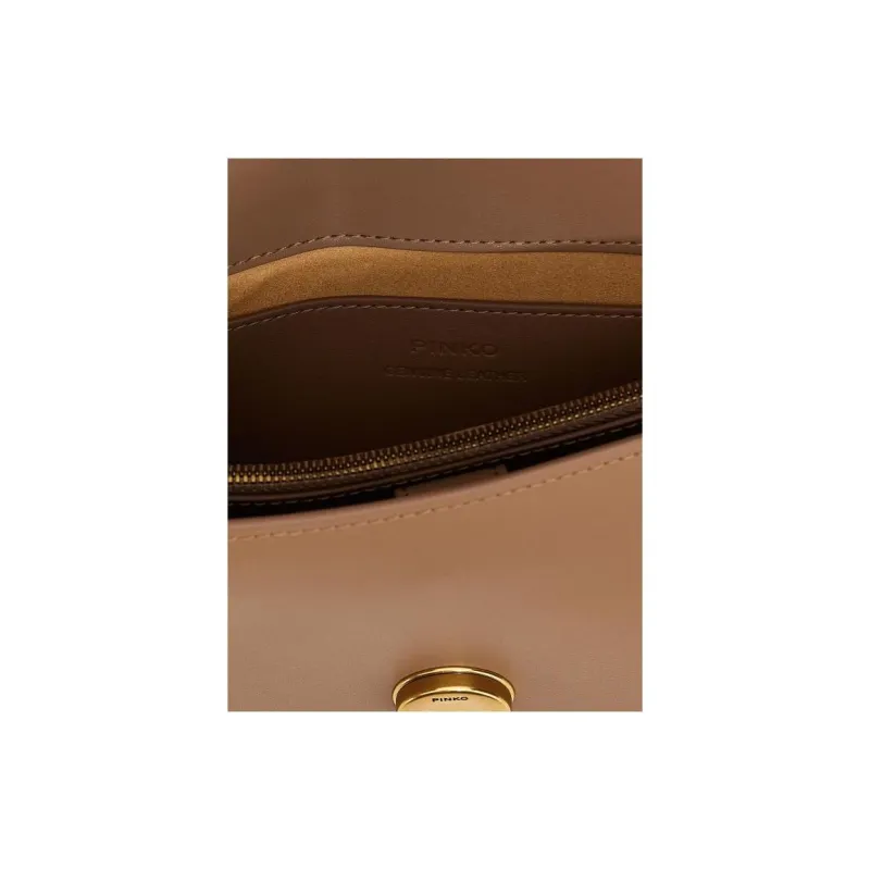 PINKO Leather Crossbody Bag Shoulder Bag Mini Women's Beige-3