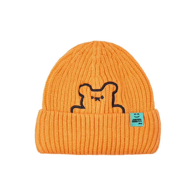 CHRONIC Acrylic Large Head Circumference Small Face Bear Beanie Unisex-6