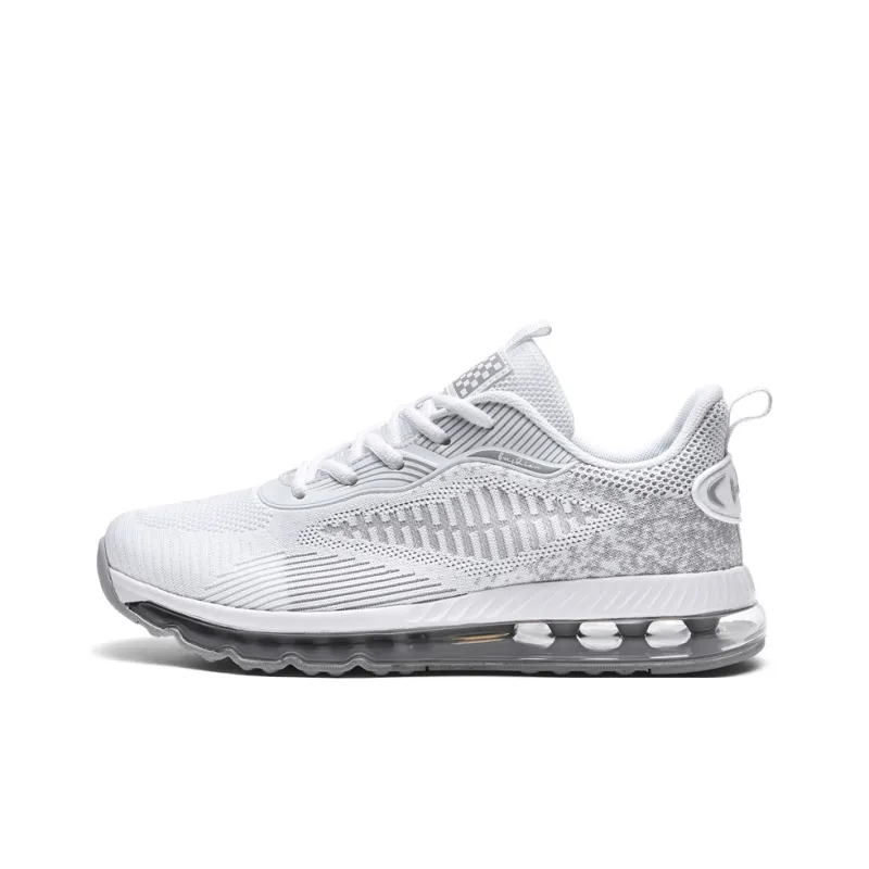 BIANSULONG Wear Resistant Height Increasing Coverage Low Top Casual Running Shoes Men's White-0