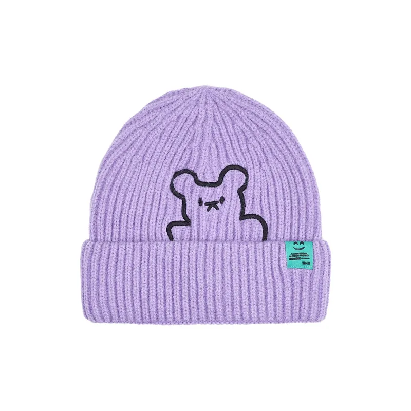 CHRONIC Acrylic Large Head Circumference Small Face Bear Beanie Unisex-5