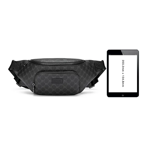 FAIRWHALE Pvc Sling Bag, Fanny Pack Regular Unisex Black-3