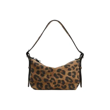 ZARA Cow Leather Shoulder Bag Handbag Shoulder Bag Women's Brown & Black