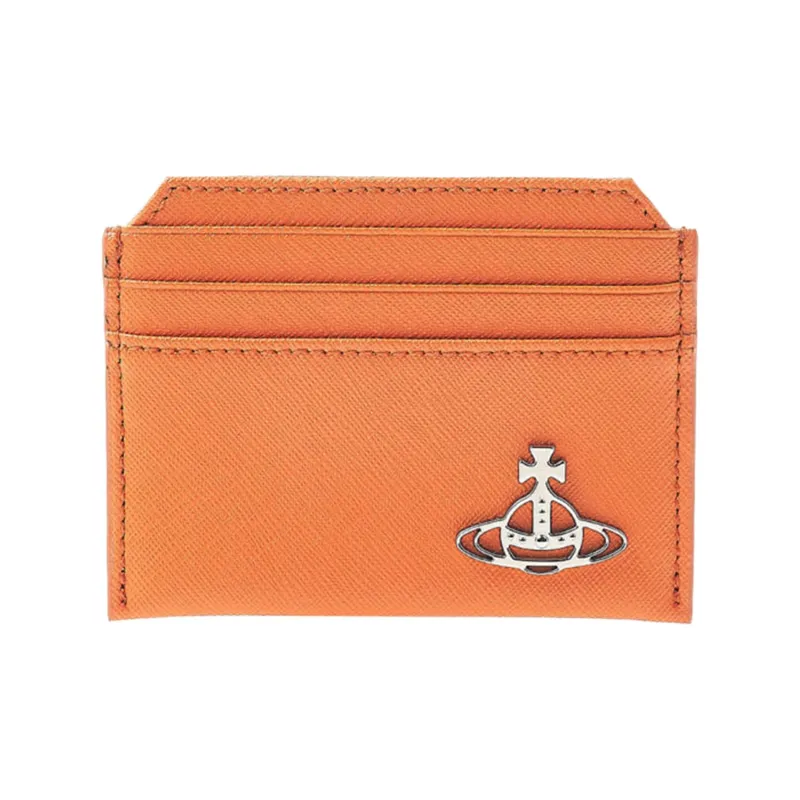 Vivienne Westwood Cow Leather Card Holder Women's Orange-0