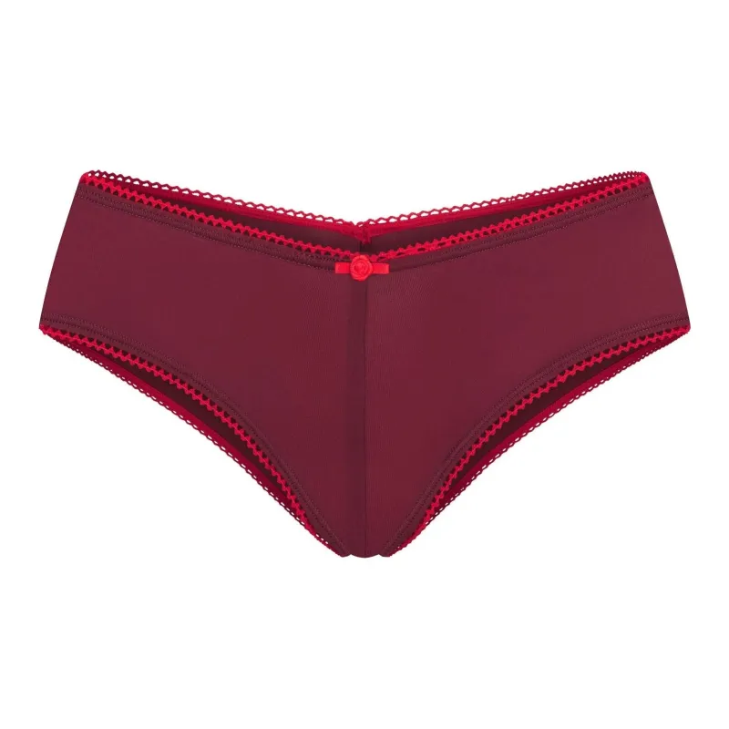 SKIMS FW24 FITS EVERYBODY PICOT TRIM TANGA Underpants Women's 1 Pack WINE/Grape Purple Color-0