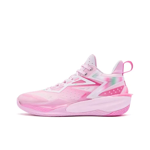 QIAODAN Phantom 6 ELITE Shell Pearl Cushioning Rebound Breathable Slip Resistant Mid Top Basketball Shoes Men's Pink