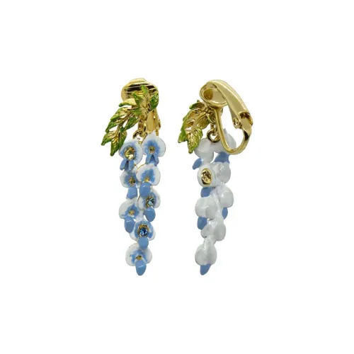 LES NEREIDES Gold Plated Clip On Earrings Women's Blue