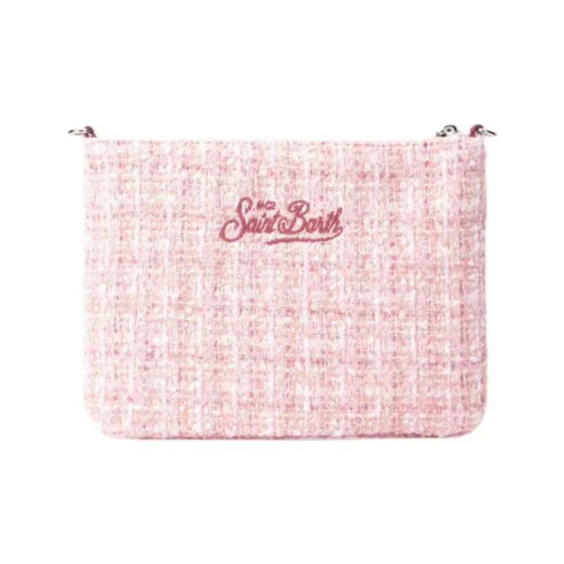 MC2 SAINT BARTHELEMY Soft Woolen One Shoulder Crossbody Clutch Women's Pink-1
