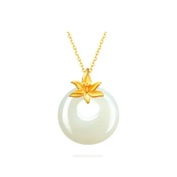 GOLDFISH ALLEY Hetian Jade Necklaces Pale Greenish White Jade Women's