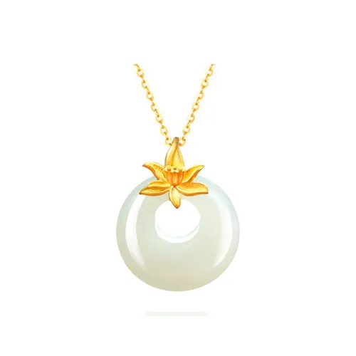 GOLDFISH ALLEY Gifts Hetian Jade Necklaces Jasper Unisex Pale Greenish White Jade Women's