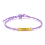 Gold Nugget Bracelet[Purple Cord]