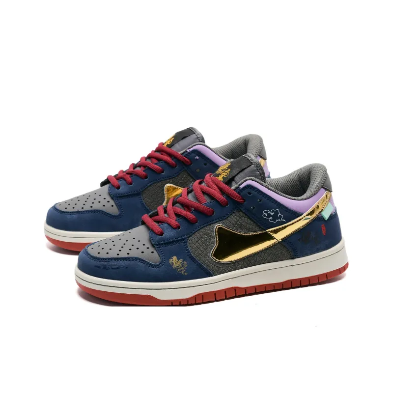 7 SEVFUN Slip Resistant Low Top Skateboard Shoes Unisex Wukong Blue-12