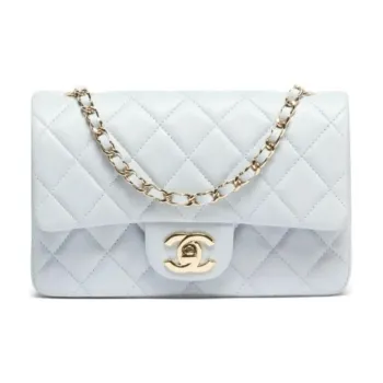 CHANEL Sheepskin Crossbody Bag, Shoulder Bag Mini Women's Light Blue