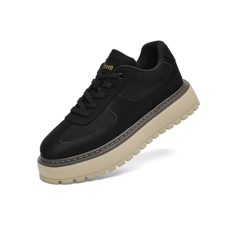 Cabbeen Casual Shoes Men Low Top Black/Sand-5