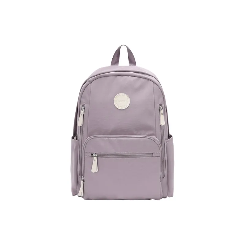 SEM/R Polyester Laptop Backpack Medium Size Unisex Ecru/Purple-38