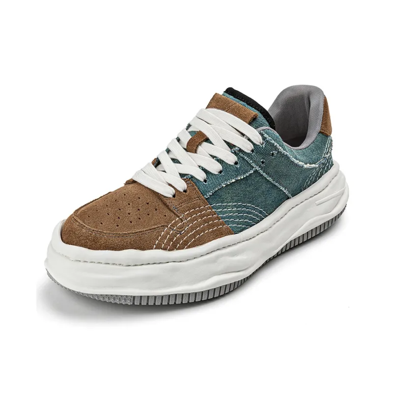 NAUTICA Anti Slip Wear Resistant Low Top Skateboard Shoes Men's Khaki Blue-1