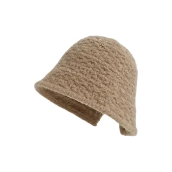FREE RABBITⅡ Winter Warm Bucket Hat Minimalist Style Solid Color Knitted Fabric Bucket Hat Unisex