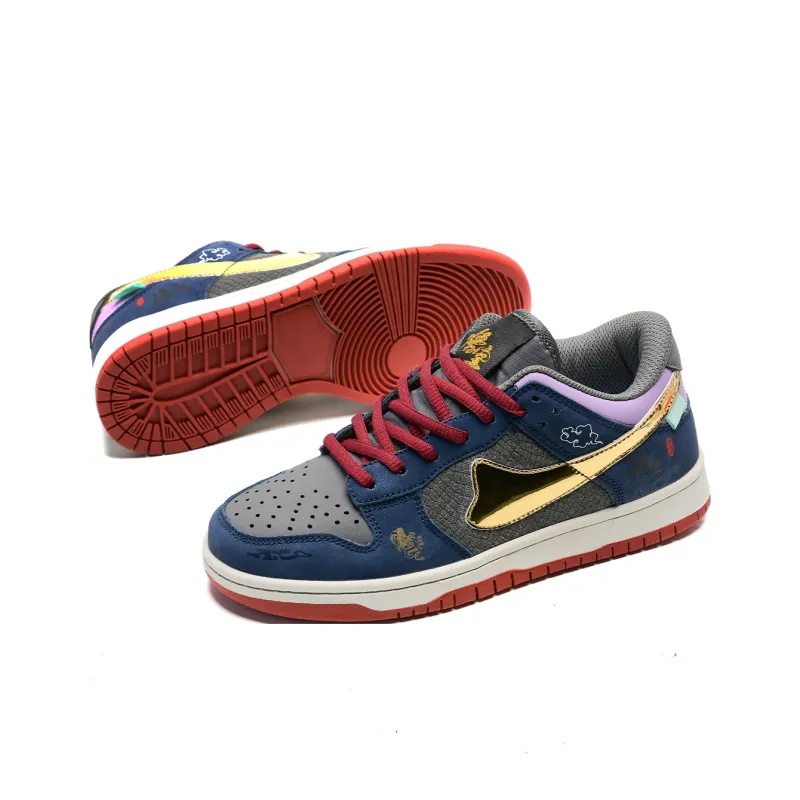 7 SEVFUN Slip Resistant Low Top Skateboard Shoes Unisex Wukong Blue-9