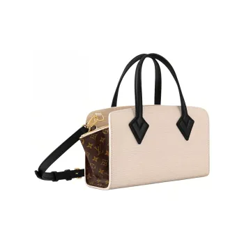 LOUIS VUITTON Varenne Leather Handbag Shoulder Bag Crossbody Bag Women's Beige & Black