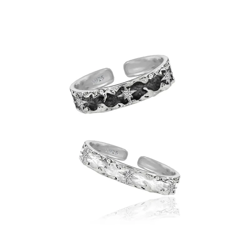 Masw 925 Sterling Silver Delicate Versatile Ring Niche Advanced Minimalist Ring Unisex-0