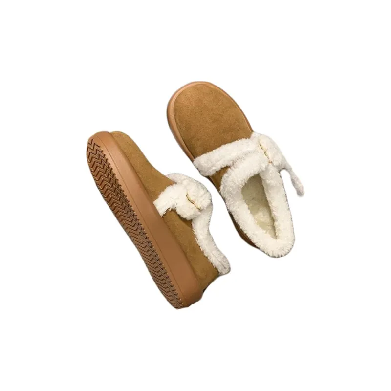 ALPLUME Home Fleece Slippers Women's Orange Khaki-1
