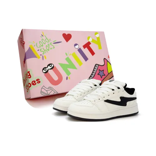 UNIITY White Puffy Shoes Water Resistant Wear Resistant Lightweight Low Top Skateboard Shoes Women's Box Included