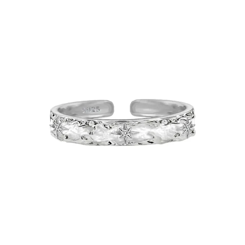 Masw 925 Sterling Silver Delicate Versatile Ring Niche Advanced Minimalist Ring Unisex-5