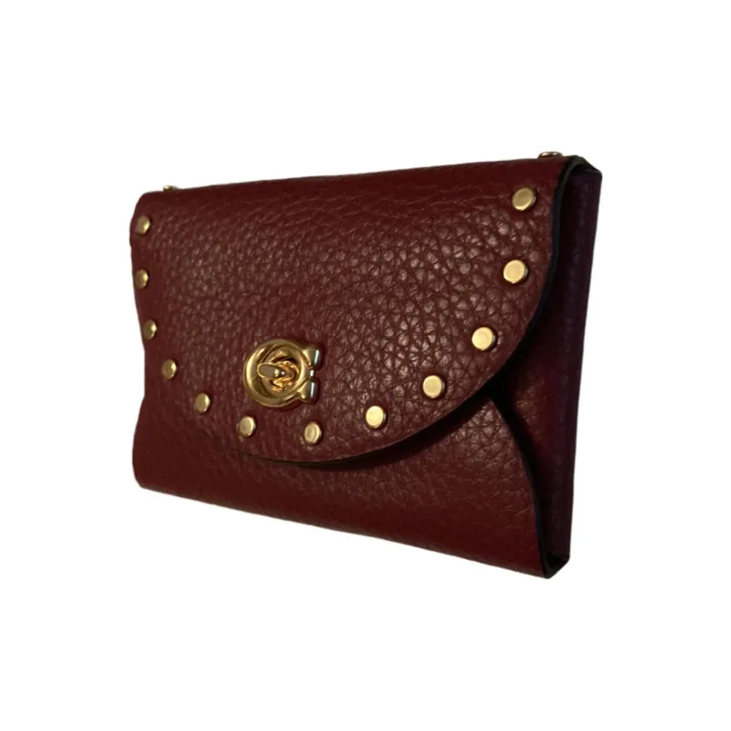 COACH Leather Card Holder Women's Red-2
