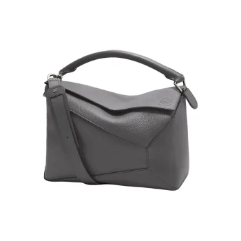 LOEWE Grained Calfskin Large Puzzle Bag Men Anthracite