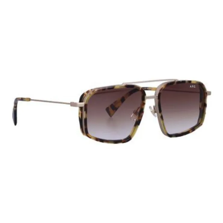 A.P.C Acetate Metal Square Sunglasses Women's Tortoiseshell-2