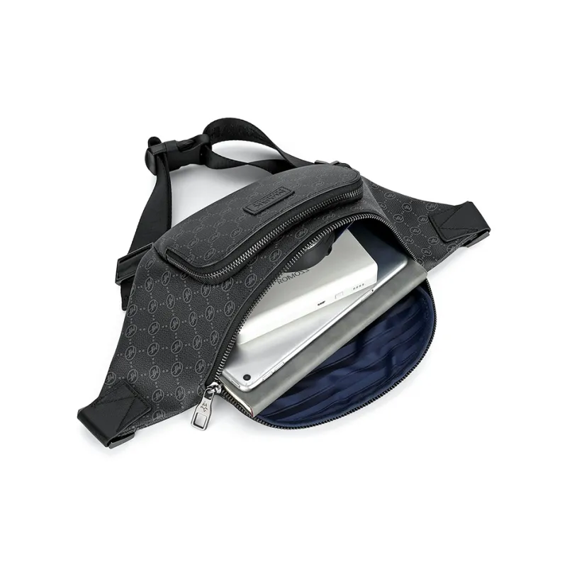 FAIRWHALE Pvc Sling Bag, Fanny Pack Regular Unisex Black-4