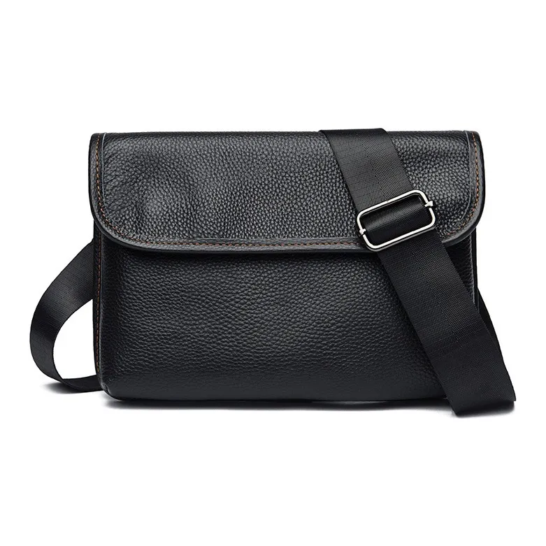 VANDEE Cow Leather Shoulder Bag, Crossbody Bag Regular Men's Brown/Black-6