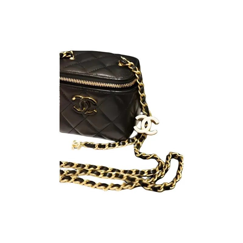 CHANEL Lambskin Box Bag, Clutch, Shoulder Bag, Crossbody Bag Women's Black-2