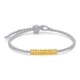 Gold Nugget Bracelet[Gray Cord]